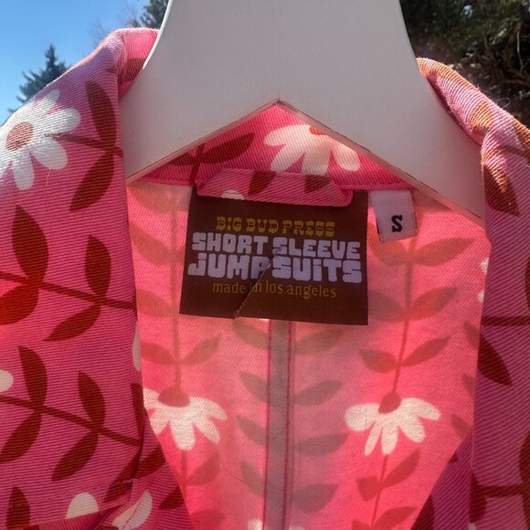 Big Bud Press Pink Daisy Chain Short Sleeve Jumpsuit - Picture 2 of 4